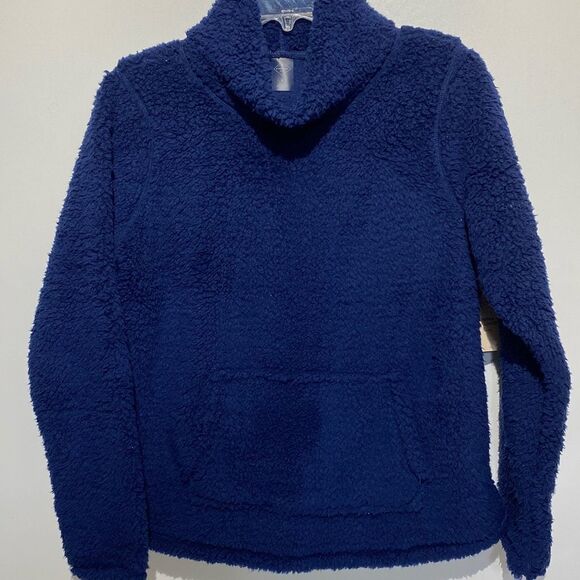 St. John's Bay Sweaters - St. John's Bay Women's Navy Blue Sherpa Turtle Neck Pullover Sweater Small NWT